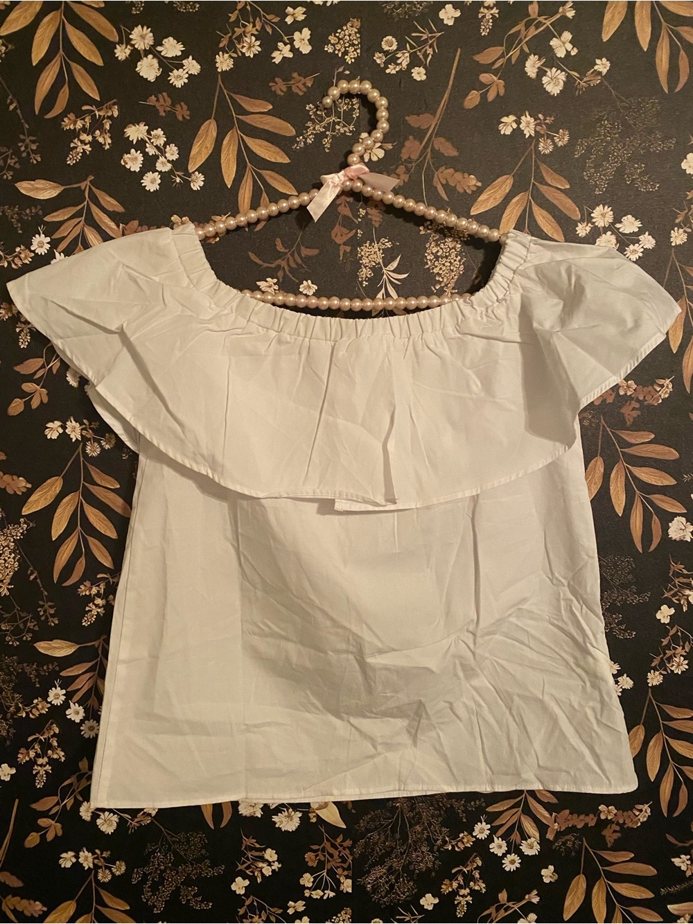 Mango White Off-Shoulder Ruffle Tunic - Picture 3 of 5